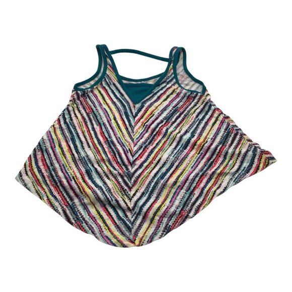 Xhilaration Girls Sleeveless Tank Top Multicolor Striped Handkerchief Hem XS 4/5 - Picture 1 of 10